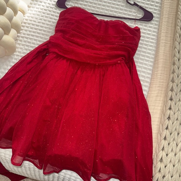 Babyboo Katarina Red Sparkle Mini Dress - Picture 3 of 4